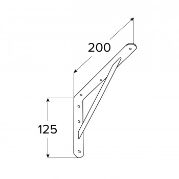 Wzmacniany stalowy wspornik do półki WSWP Srebrny 20mm