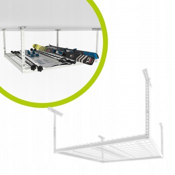Półka garażowa sufitowa metalowa 122x122 - PGF 1 - biała