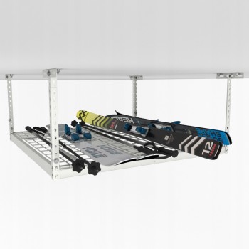 Półka garażowa sufitowa metalowa 122x122 - PGF 1 - biała