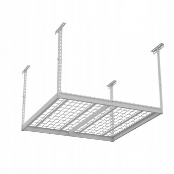 Półka garażowa sufitowa metalowa 122x122 - PGF 1 - biała