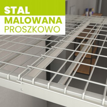 Półka garażowa sufitowa metalowa 60x120 - PGF 2 - biała