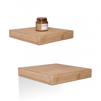 Półka ścienna drewniana bambus samowisząca 23cm - Luonto