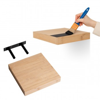 Półka ścienna drewniana bambus samowisząca 23cm - Luonto