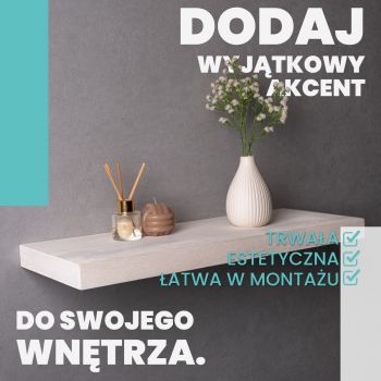 Półka ścienna drewniana paulowania samowisząca 60cm - Luonto