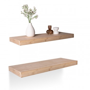 Półka ścienna drewniana bambus samowisząca 60cm - Luonto