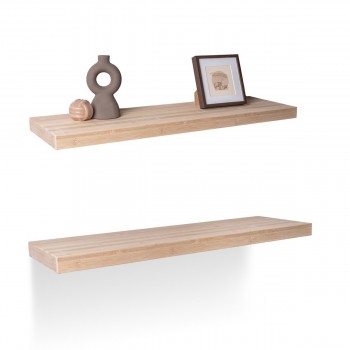 Półka ścienna drewniana bambus samowisząca 80cm - Luonto