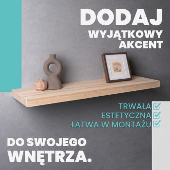 Półka ścienna drewniana bambus samowisząca 80cm - Luonto