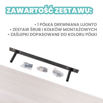 Półka ścienna drewniana paulowania samowisząca 118cm - Luonto