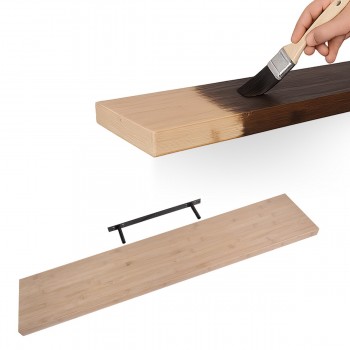 Półka ścienna drewniana bambus samowisząca 118cm - Luonto