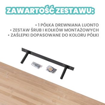 Półka ścienna drewniana bambus samowisząca 118cm - Luonto