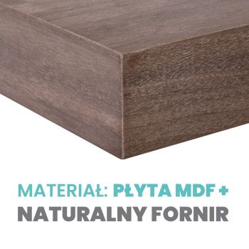Półka ścienna fornir drewniana samowisząca 23cm - Viilu