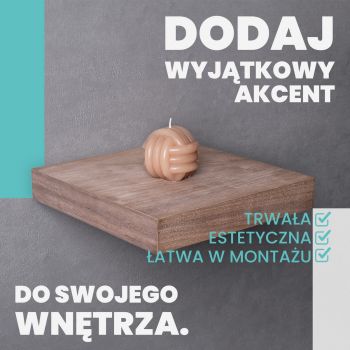 Półka ścienna fornir drewniana samowisząca 23cm - Viilu