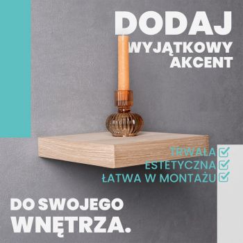 Półka ścienna fornir drewniana samowisząca 23cm - Viilu