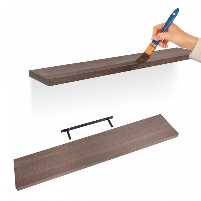 Półka ścienna fornir drewniana samowisząca 118cm - Viilu