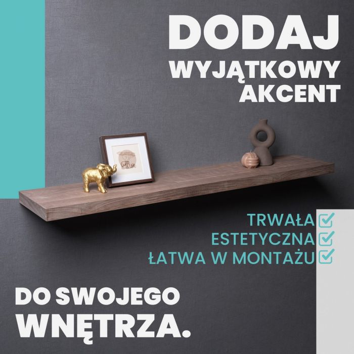 Półka ścienna fornir drewniana samowisząca 118cm - Viilu