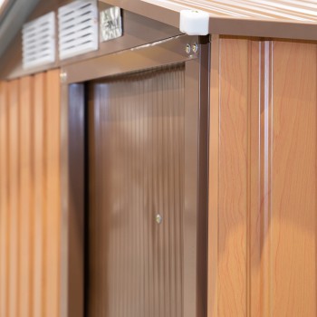 Domek narzędziowy metalowy 1,5 x 1,9 m imitacja drewna - Domek ogrodowy Salix