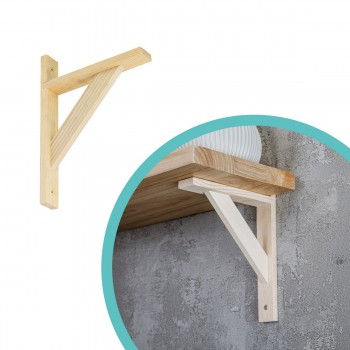 Wspornik półki drewniany sosnowy - WDW - 2 szt Velano - 1