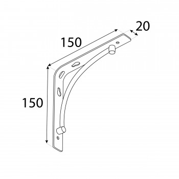 Wspornik półki ozdobny - stalowy - BOW Velano - 3
