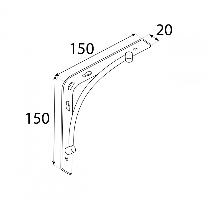 Wspornik półki ozdobny - stalowy - BOW Velano - 3