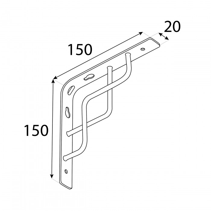 Wspornik ozdobny - stalowy - SQUARE Velano - 2