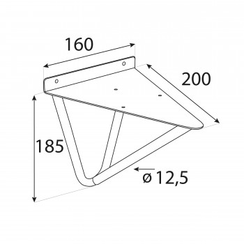 Wspornik do półki podpora czarna - WFG Domax Home - 2
