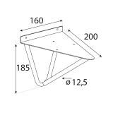 Wspornik do półki podpora czarna - WFG Domax Home - 2