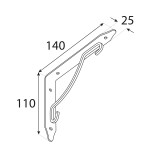 Wspornik do półki podpora czarna - WFK Domax Home - 2