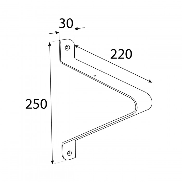 Wspornik do półki podpora czarna - WFV Domax Home - 2
