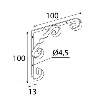Wspornik ozdobny - ornamentowy stalowy - WO Velano - 2
