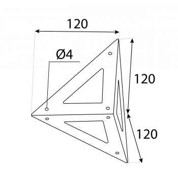 Wspornik półki LOFT czarny 120x120x120 - WOL 1 Velano - 2
