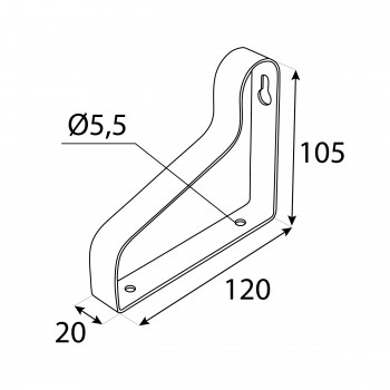 Wspornik półki LOFT czarny 120x105x20 - WOL 2 Velano - 2