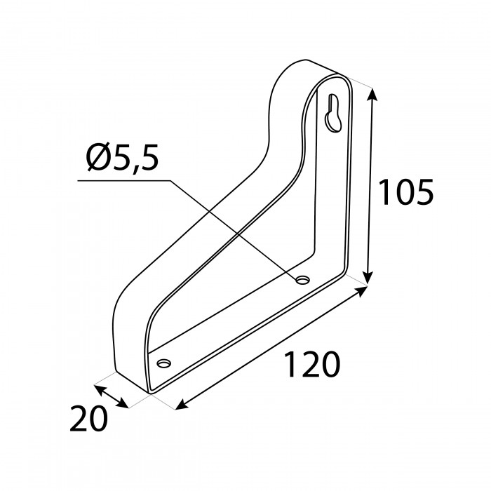 Wspornik półki LOFT czarny 120x105x20 - WOL 2 Velano - 2