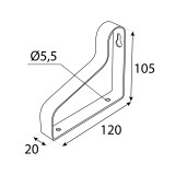 Wspornik półki LOFT czarny 120x105x20 - WOL 2 Velano - 2
