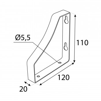 Wspornik półki LOFT czarny 120x110x20 - WOL 3 Velano - 2