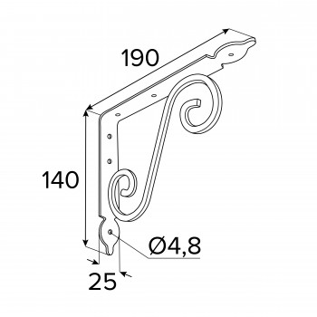 Wspornik ozdobny - ornamentowy stalowy - WOZ Velano - 5