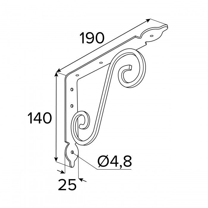 Wspornik ozdobny - ornamentowy stalowy - WOZ Velano - 5