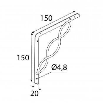 Wspornik półki ozdobny - stalowy - WPRP Velano - 2