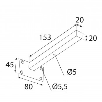 Wspornik do półki podpora czarna - WFI Domax Home - 2