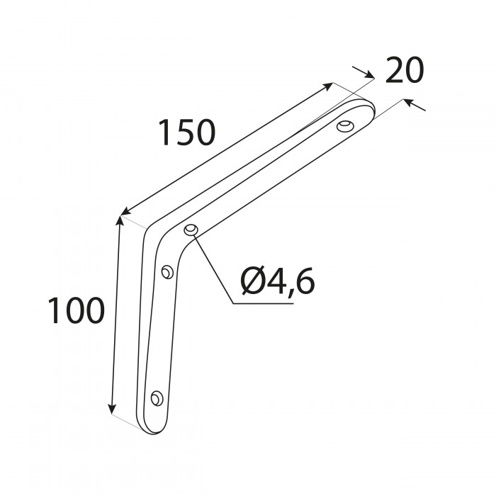 Wspornik do półki podpora biała - WFM - aluminium Domax Home - 2