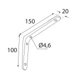 Wspornik do półki podpora biała - WFM - aluminium Domax Home - 2