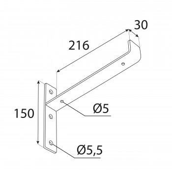 Wspornik do półki podpora czarna - WFN Domax Home - 2