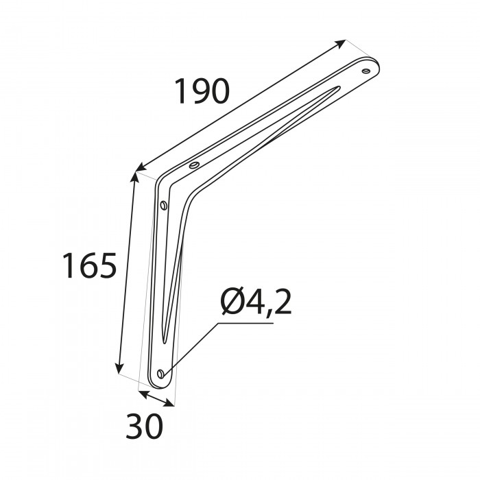 Wspornik do półki podpora biała - WFT - aluminium Domax Home - 2