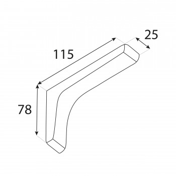 Wspornik półki prosty biały - WSPP Velano - 2