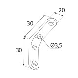 Wspornik półki prosty biały - WSM Velano - 2