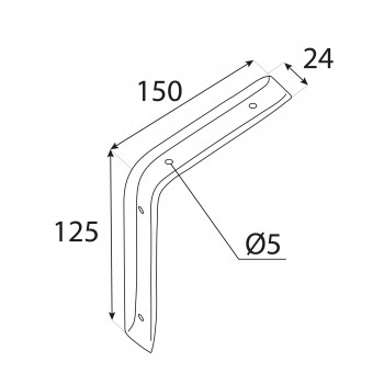 Wspornik półki prosty biały - WSB Velano - 2