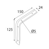 Wspornik półki prosty biały - WSB Velano - 2