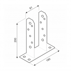 Podstawa słupa - przykręcana do betonu PST GRUNDLINE - 6