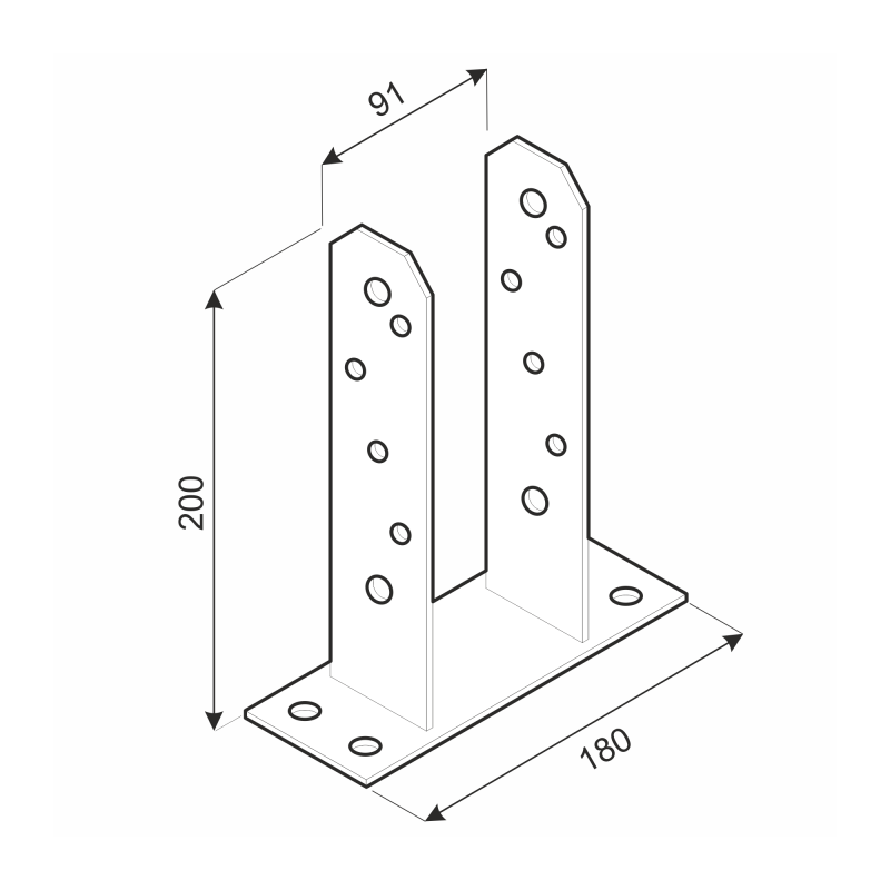 Podstawa słupa - przykręcana do betonu PST GRUNDLINE - 6