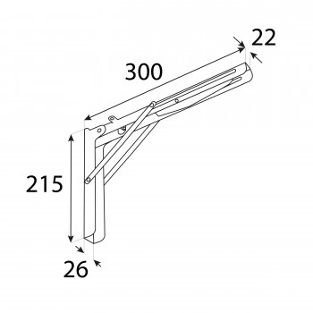 Wspornik blatu składany - czarny - WSF Velano - 2