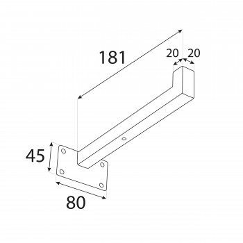 Wspornik do półki podpora czarna - WFU Domax Home - 2